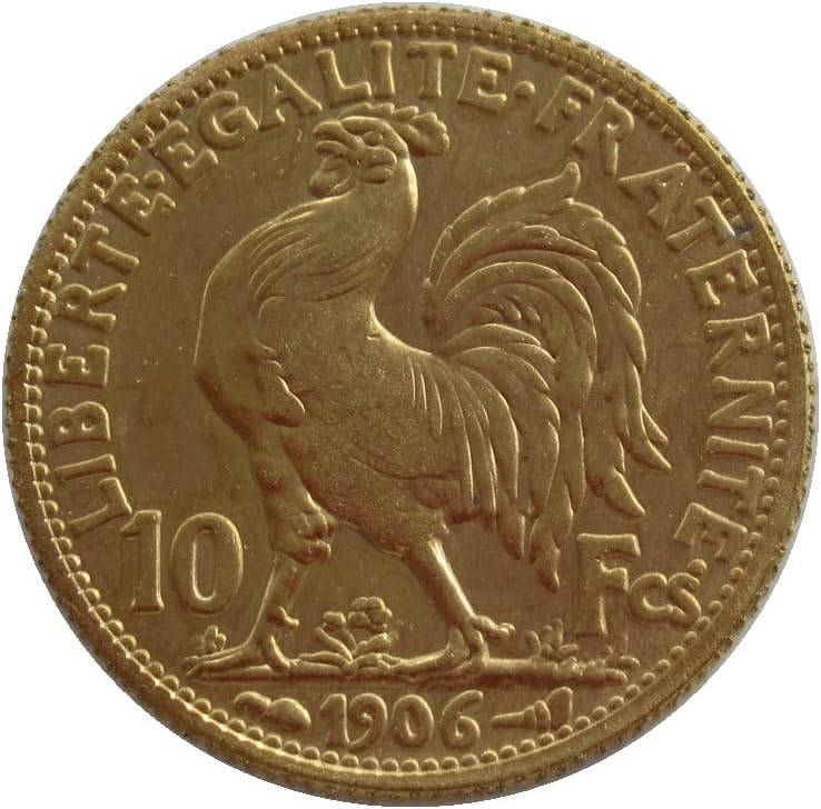 10 Franc Rooster 1899-1914. Francuski Frank Strana replika Zlatna komorativna kovanica