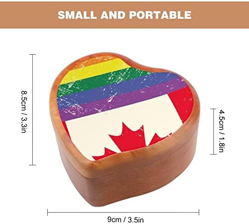 Rainbow Gay i Kanada zastava šumovita glazbena kutija Vintage Ugravirana srčana muzička kutija Poklon za Božić Valentinovo za rođendan