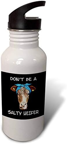 3Drose Ne budi slana junica krava Farmer Farmer Animal - Boca slamna voda, 21oz, flip, bijela
