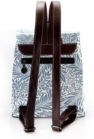 VBFOFBBV LAPTOP Ruksak, elegantni putujući ruksak casual daypacks torba za rame za muškarce žene, vintage sivo plavi lišće cvijet