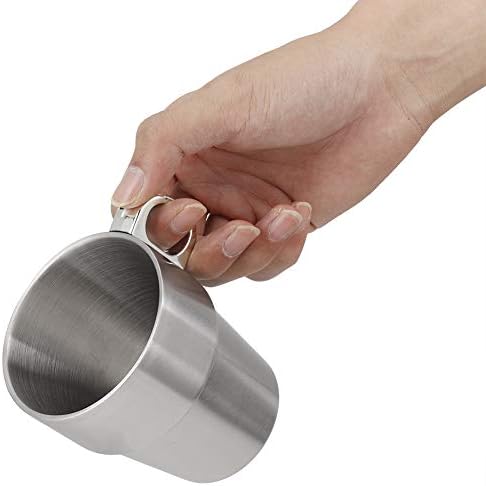 Šalice za kavu od nehrđajućeg čelika koje se mogu slagati, dvoslojni set šalica za vodu od nehrđajućeg čelika s držačem za čaše protiv