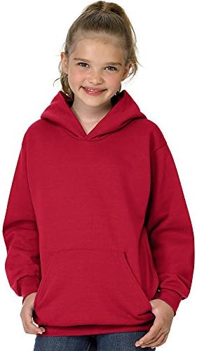 Hanes Youth 7,8 oz. ComfortBlend Ecosmart 50/50 puloverska kapuljača, velika, duboko crvena