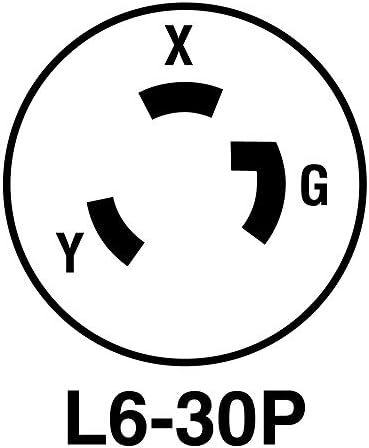P&S Legrand L630PCCV3 Industrijska čvrstoća 30A, 250 Volt NEMA L6-30P CORTLOK LOCKING Utikač, crni