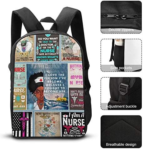 17 inčni ruksak za medicinsku sestru Cool Medicinska sestra Tema ruksak Lagani vodootporni prijenosni ruksak ležerne torbe Pokloni