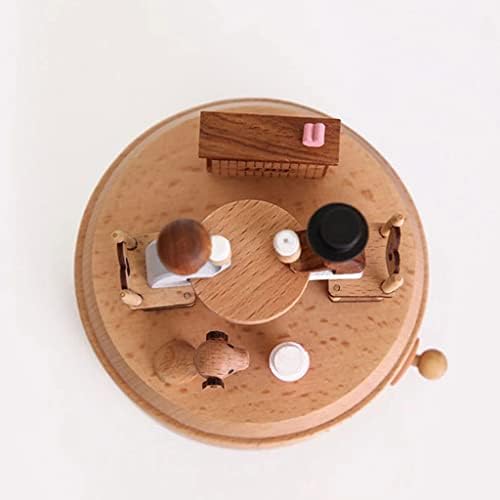Mxiaoxia rođendanski poklon drveni rotirajuća satova glazbena kutija ručno izrađena drvena kutija zanata ukras za dom Valentinovo za