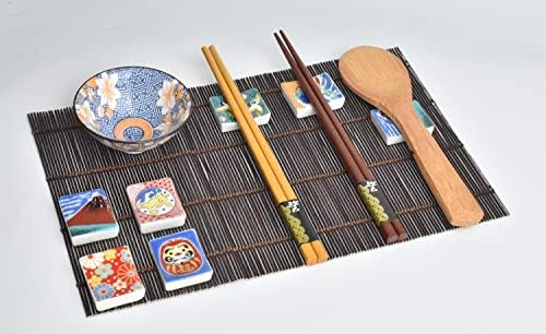 + set od 7 keramičkih štapića za jelo u japanskom stilu stalak za žlice za vilice za noževe