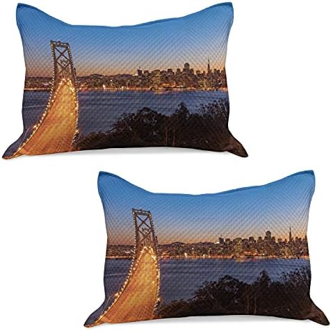 Lunarible City Pleted prekrivač jastuka, Bay Bridge San Francisco Kalifornija, Urbani inženjering, orijentirani tisak, standardni poklopac