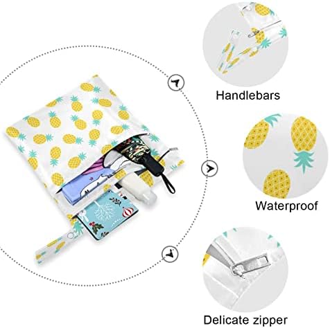 Huxino vodootporna mokri suhe vrećice tropski uzorak ananasa, dječja dječja pelena pelena mokre vrećica organizator vrećice za višekratnu