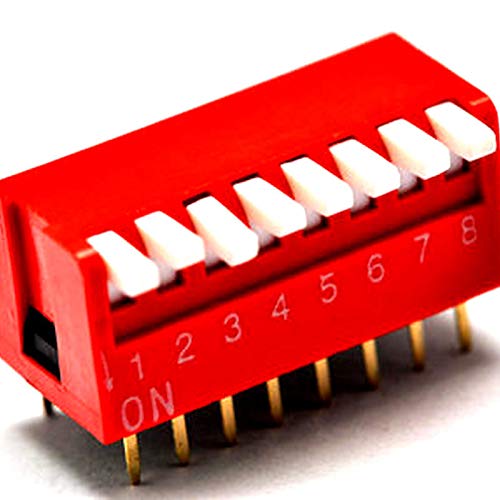 10pcs/lot dip prekidač 8 -bitni put 2,54 mm preklopni prekidač Red Snap Switch Electronic