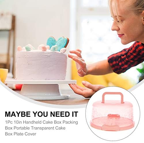1pcs držač za torte s poklopcem i ručkom spremnik za transport kolača Plastični držač za torte s ružičastim poklopcem