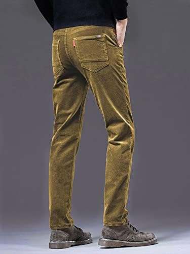 yoeasy muškarci corduroy hlače tanki fit rastezljivi 5-džep casual hlače