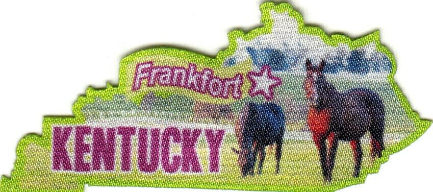 Frankfort Kentucky Iron na tiskanom patch državnom obliku Capitol City