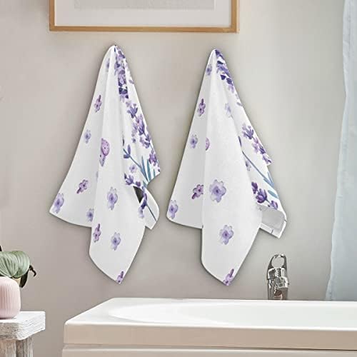 Ručnici za ručnike za cvijeće od lavande ljubičasti ručnici za goste set od 2 mala ručnika za kupanje mekane ručnike za posudu za kupaonicu