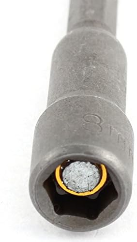 Aexit 2 PCS Ručno upravljani alati 1/4 HEX Drill Hole 8 mm šesterokutni ključ utičnica za upravljanje maticom 65 mm dugački sivi model: