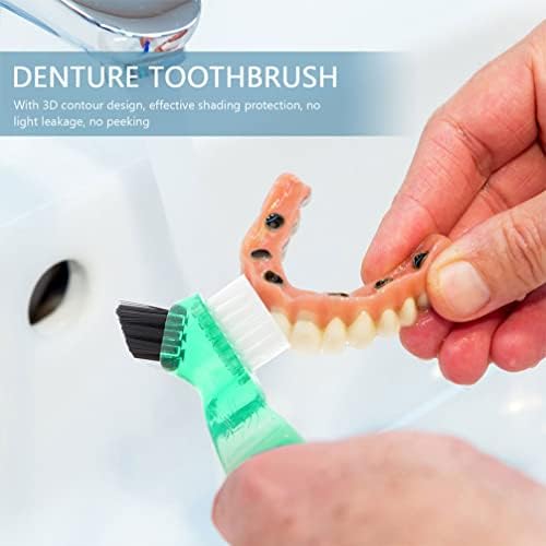 HEALEVED 3PCS TENTURUS KRVESTI Plastične dvostruke četkice za zube Lažne zube za čišćenje zuba za njegu proteza
