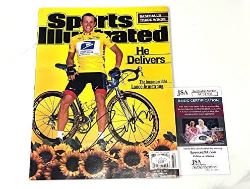 Lance Armstrong potpisao je cijeli tekst časopisa, bez etikete, bez etikete-sportski časopisi s autogramima