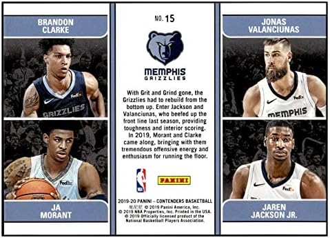 Ja Morantvalanciunas/Clarke/Jackson Jr RC 2019-20 Conders Team Quads 15 Rookie NM+ -MT+ NBA košarkaš Grizzlies Panini
