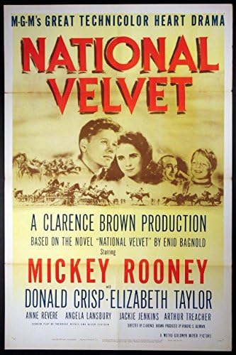 Nacionalna baršuna Elizabeth Taylor Mickey Rooney 1944 Originalni jedan list 27x41 filmski plakat