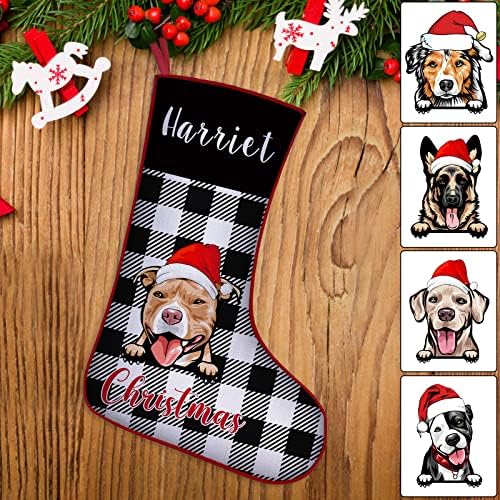 Pas pasmine božićne čarape personalizirane tekstom imena, prilagođeni kućni ljubimci božićna čarapa za dekor pokloni za blagdansku