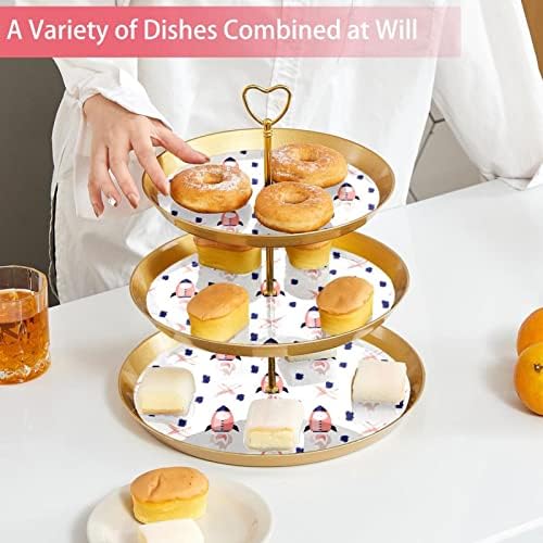 3 slojeva za deserte stalak za kolač s voćnim pločama plastika za posluživanje zaslona za vjenčanje rođendanski tuš ukrasi čajne zabave