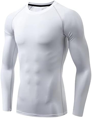 Tesuwel kompresijske košulje za muškarce košulje za vježbanje dugih rukava muške upf 50+ trkaći biciklistički bazni sloj vrh, znoj