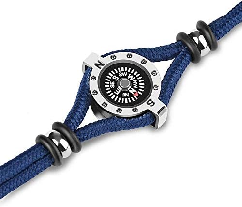 TJLSS titanium čelična narukvica uže avantura penjanja kompasa ukrasi nakit na otvorenom kampiranje pješačke divlje navigacijske alat