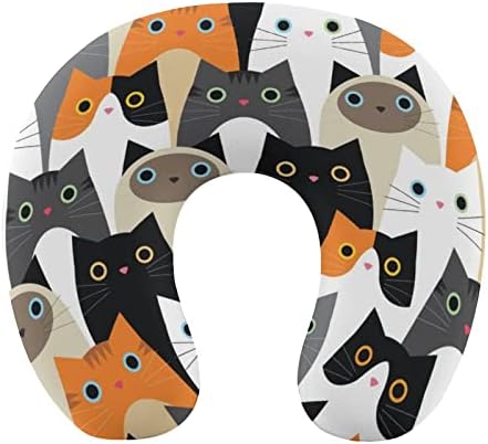 Slatke mačke uzorak jastuk Pjena pjena Putnički jastuk za vrat u oblikovan za potporu za vrat glave