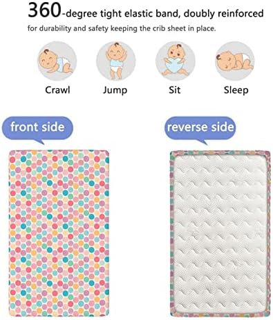 Pastelni tematski obloženi krevetić, Standardni krevetić madrac s listem mekanog i rastezljivog ugrađenog lista za bebe za dječake