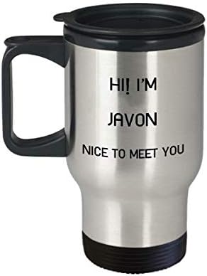 Ja sam Javon Travel šalica jedinstveno ime Tumbler Poklon za muškarce žene 14oz od nehrđajućeg čelika