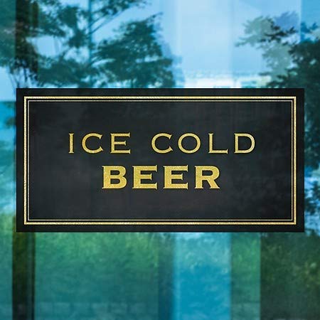CGSIGNLAB | Ledeno hladno pivo -Klasično zlato prilijepljenje prozora | 24 x12