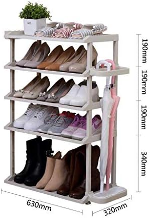 Zuqiee stalak za cipele plastično siva sa bočnim kišobranom skladištenja 5 slojeva hodnika Organizator kupaonice police nosača za cipele