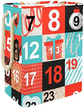 Adventski kalendar kvadratnog oblika košara za rublje torbe za pohranu integrirana obloga s uklonjivim nosačima sklopiva košara za