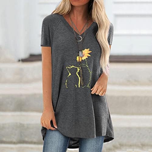 Bluza majica za tinejdžerke Ljetna jesenska odjeća kratkih rukava pamuk v vrat grafički ležerni vrh npr. Npr.
