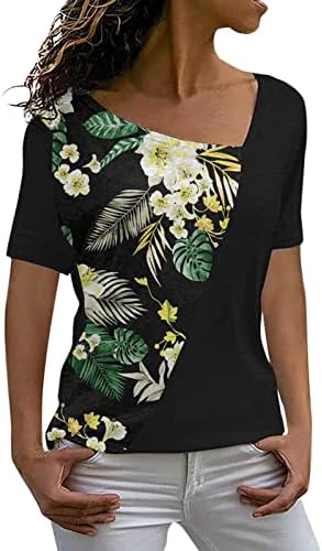 Ženske majice kratkih rukava 2023 duboki v vrat pamučni grafički print cvijet casual bluza košulja za djevojke jesen ljeto lr