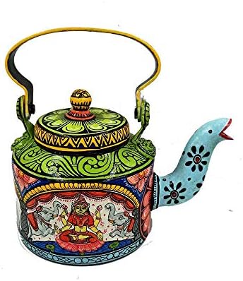 Pattachitra ručno oslikani aluminijski čajnik Teapot vjenčani poklon stol Centralciece Housewarding Poklon Tea Party