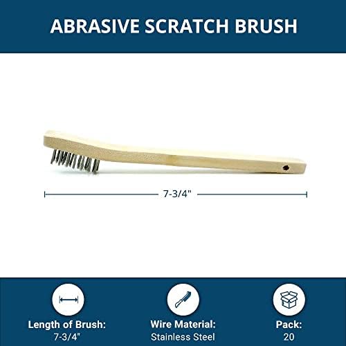 Benchmark Abrazivi 7-3/4 Zavarivanje četkice za četkicu za ogrebotine drvena ručka za čišćenje, uklanjanje hrđe, boje, korozije, višenamjenska