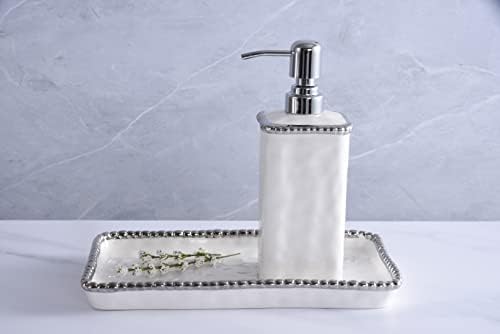 Pampa Bay Dekorativna pumpa za raspršivač kupaonice, porculanska bijela s srebrnim oblogama