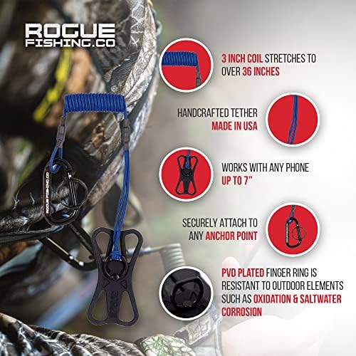 Rogue Fishing Co. Temelj zaštitnički telefon | Koristite kao trajne mobitela | Pješačenje/veslanje/Kajak Tether | Vanjski telefon uzice