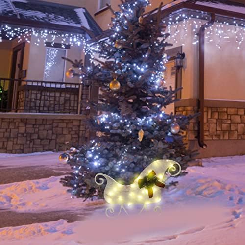 Veliki znak markize blistavi snjegović na otvorenom božićni ukras 11,8 inčni sklopivi božićni snjegović jeleni deer ukras pred osvijetljeni