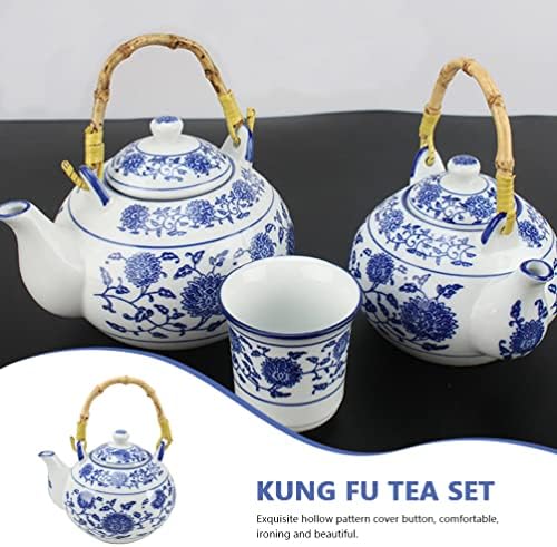 Upkoch zvižduk plavi i bijeli porculanski čajnik: retro kert za čaj od čaja japanskog kineskog porculana čaj lonac vintage čaj čaj