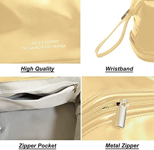 Yuhan Prilično velika torba za putničku šminku dvoslojni prijenosni PU kozmetičke kozmetičke torbe za putničke torbe Prostrana toaletna