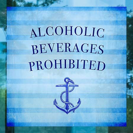 CGSIGNLAB | Alkoholna pića zabranjena -nautski pruge prilijepljenje prozora | 5 x5