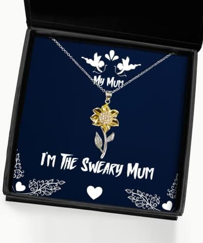 Posebni mama pokloni, ja sam zaklinjena mama, inspirativna ogrlica za suncokret za mamu od kćeri