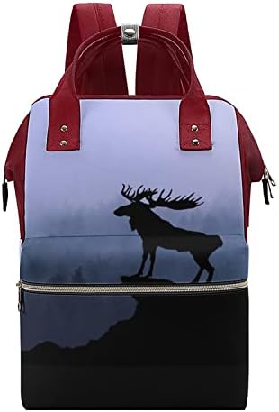 Moose Forest Pelena vrećica ruksak Stilska majčinska torba za pelene multifunkcionalna vodootporna putovanja dojiranje ramena Daypack