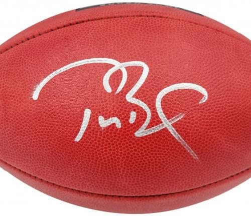 Tom Brady Službeni NFL Leather SB LIII Logo Nogomet Tampa Bay Buccaneers Fanatics Holo Stock 202347 - Autografirani nogomet