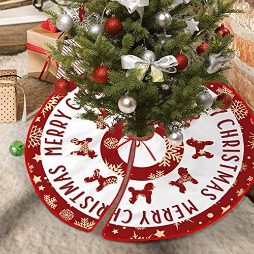 Prostirka za božićno drvce 30 x30 snježne pahe štenad Crveno božićno drvce suknja jazavca corgi buldog kućni ljubimci po mjeri poglavlje