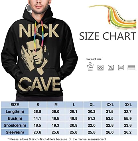 Buckderic Nick Cave i The Bad Semens Hoodie Muškarnica ležerna vježba vrhova dugih rukava s kapuljačom