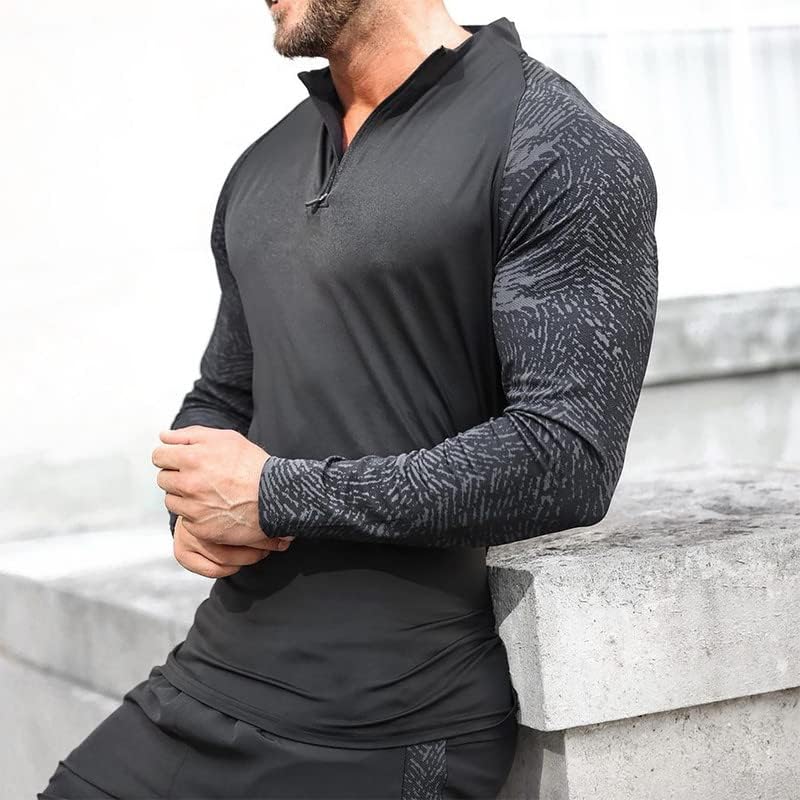 Muški pulover s patentnim zatvaračem od četvrt patentnog zatvarača, vodootporna Sportska brzosušeća košulja dugih rukava za aktivnosti