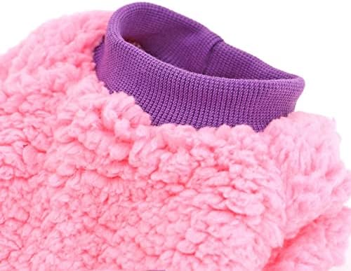 Dog džemper toplo runo odjeće za kućne ljubimce zimske pse kapuljača mačja kaput ružičasta odjeća za male pse