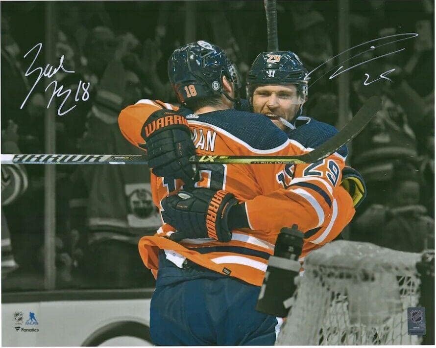 Leon Draisaitl Zach Hyman potpisao je Autographed 16x20 Photo Oileri Fanatics - Autographd NHL fotografije